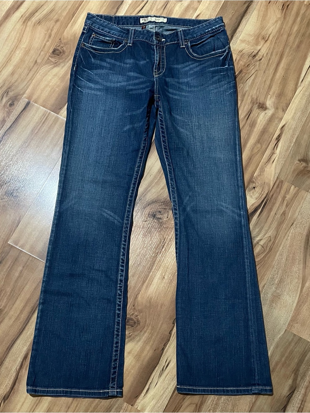 BKE Kate Bootcut Mid Rise Jeans Dark Wash Stretch Western Size 32